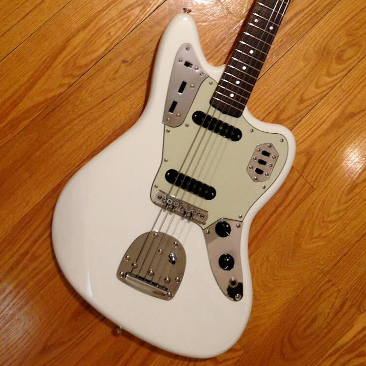 Black & White Jaguar w/ MIJ Black Headstock 'Special' Neck