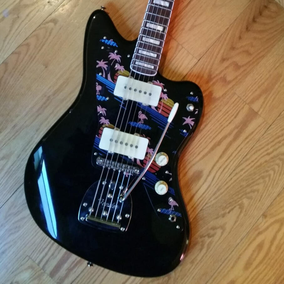 Vaporwave Black B&amp;B Jazzmaster ft Decoboom Guard
